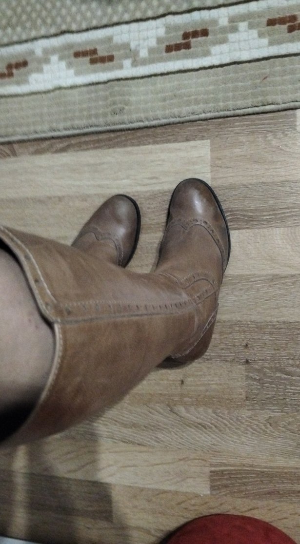 Kahverengi Deri Kadın Dizüstü Bot - Görsel 3