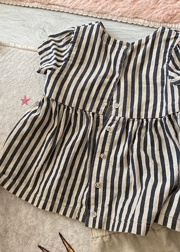 2 Yaş Beden ten rengi Renk Kız Bebek Gri Zebra Desenli Kısa Kollu Takım