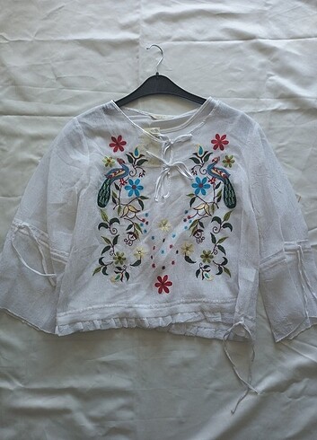 Vintage İşlemeli Bluz