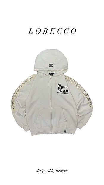 G STAR RAW BEYAZ UNİSEX OVERSİZE ZİP
