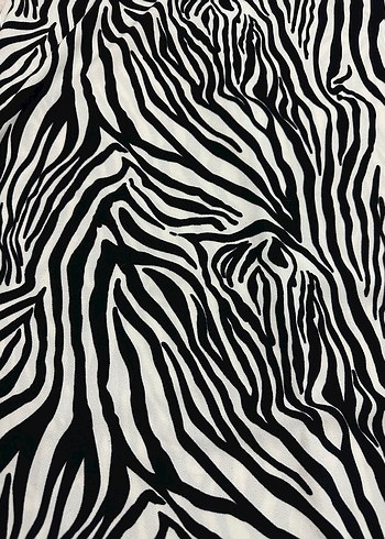 xl Beden Kadın Zebra Desenli Uzun Kollu Uzun Elbise