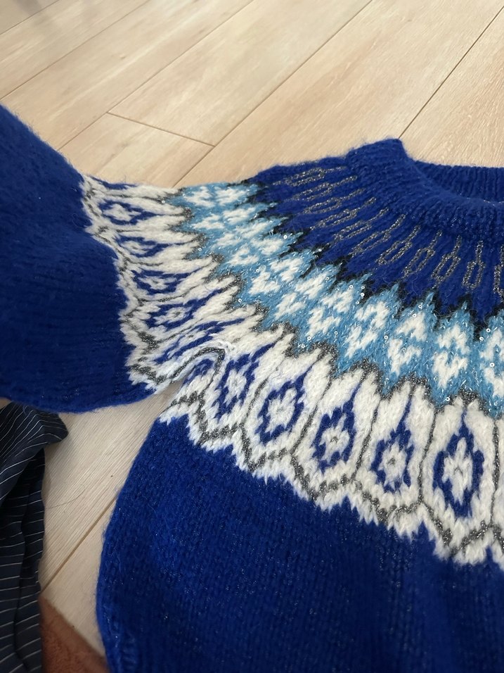 Mavi yeni yıl kazağı - Görsel 4