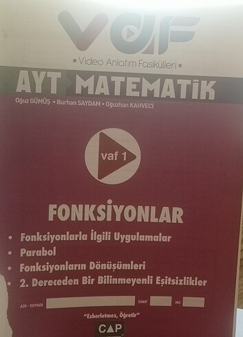  Beden Çap yayınları Ayt Matematik fasikül 