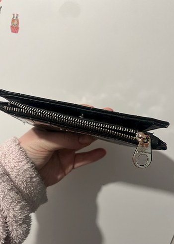 Siyah Yılan Desenli Fermuarlı Kadın Cüzdanı - Görsel 4