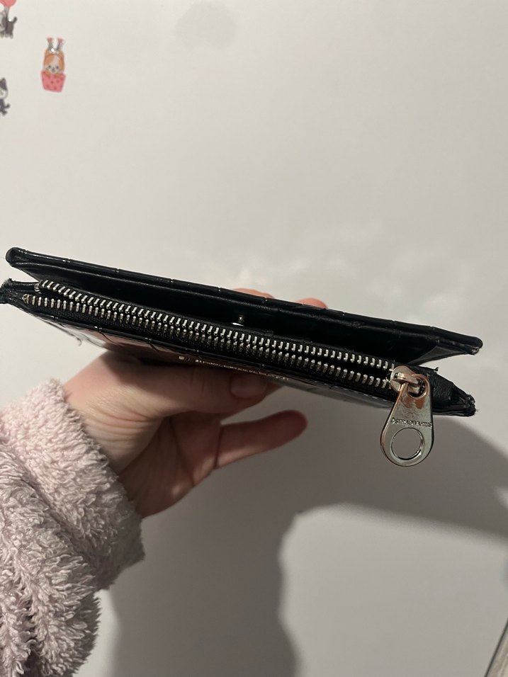 Siyah Yılan Desenli Fermuarlı Kadın Cüzdanı - Görsel 4