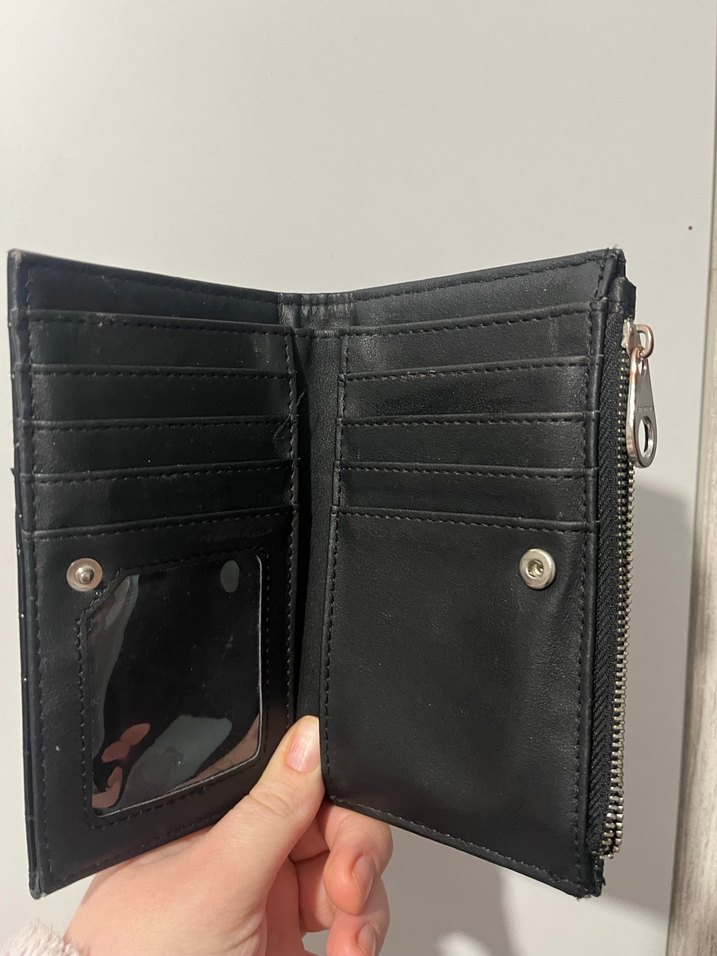 Siyah Yılan Desenli Fermuarlı Kadın Cüzdanı - Görsel 2