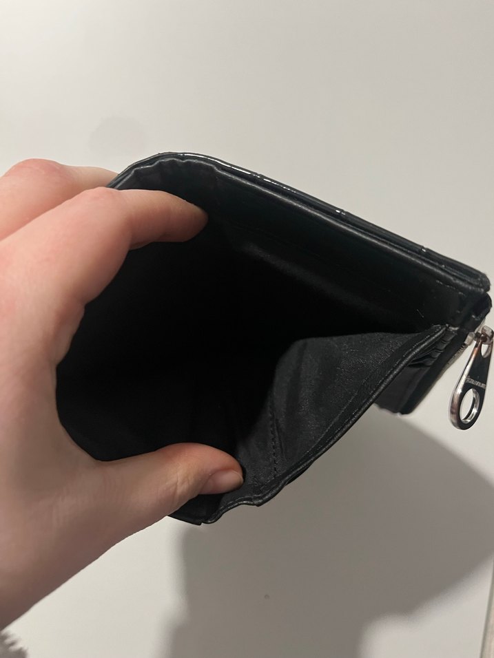 Siyah Yılan Desenli Fermuarlı Kadın Cüzdanı - Görsel 3