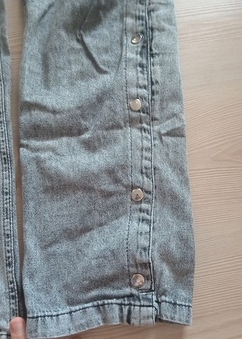Diğer Gri Düğmeli Midi Kadın Kot Pantolon 15-14yaş