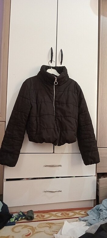 26 Beden siyah Renk Crop mont