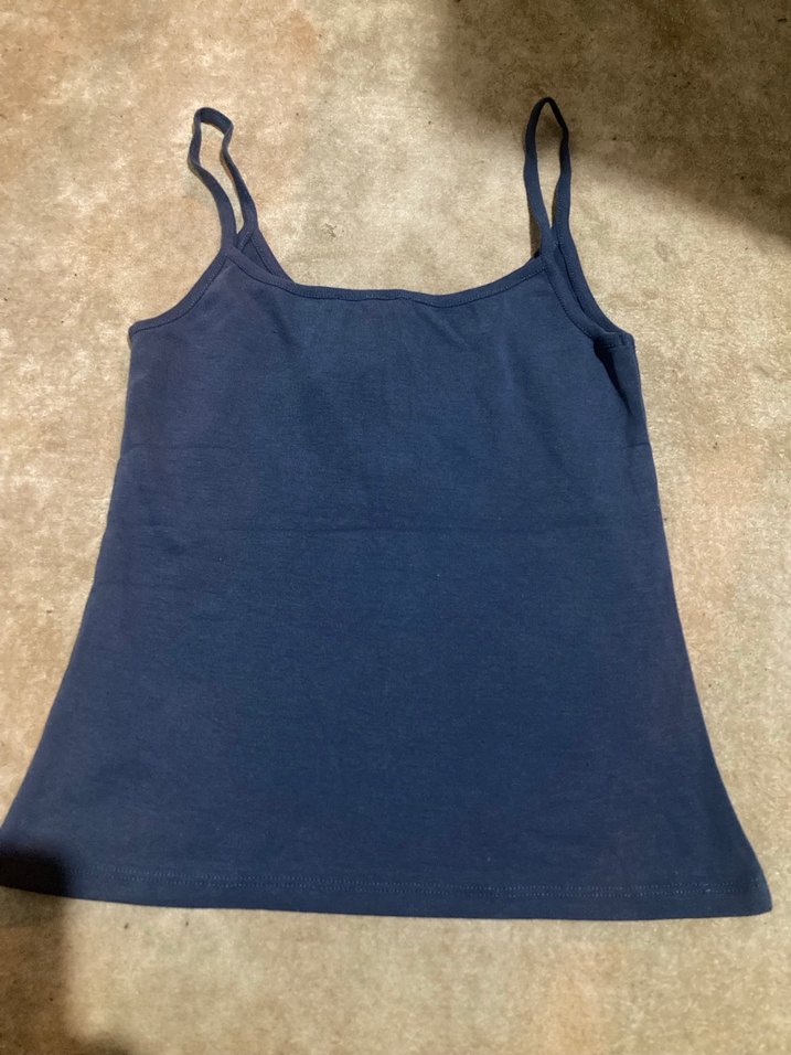 Düğmeli Lacivert Denim Kadın Atlet - Görsel 2