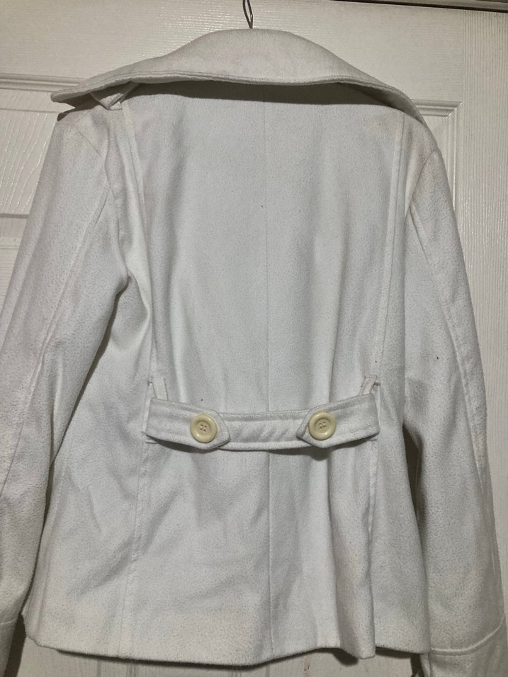 Düğmeli Beyaz Kadın Midi Ceket - Görsel 2