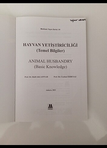  Hayvan Yetiştiriciliği-Animal Husbandry