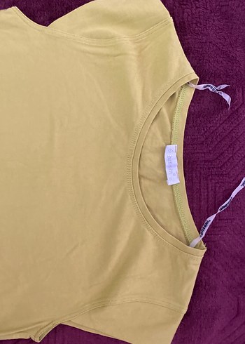 Sarı Düğmeli Uzun Kollu Hamile Tişörtü - Görsel 4