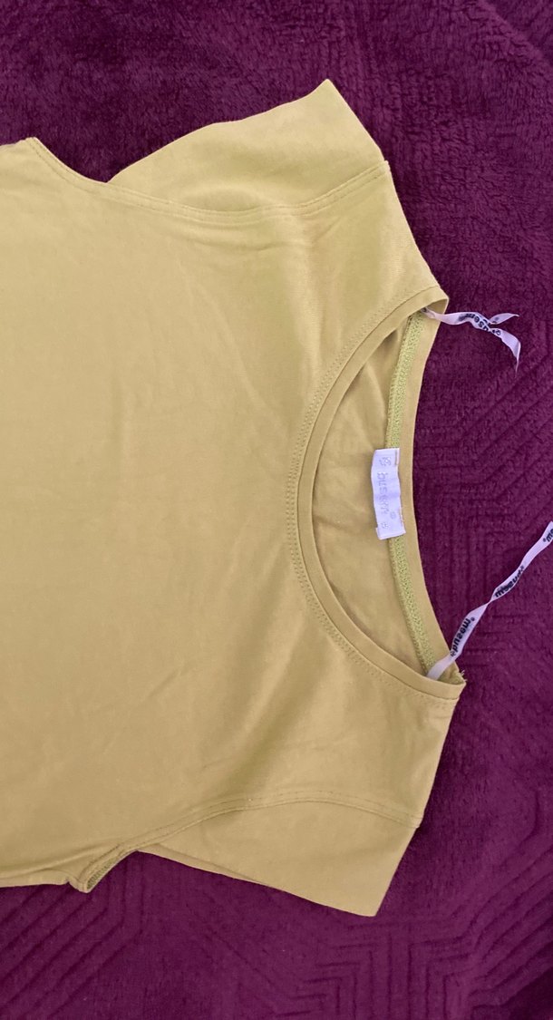 Sarı Düğmeli Uzun Kollu Hamile Tişörtü - Görsel 4