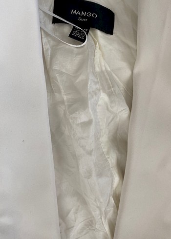 Beyaz Düğmeli Kadın Blazer Ceket - Görsel 3