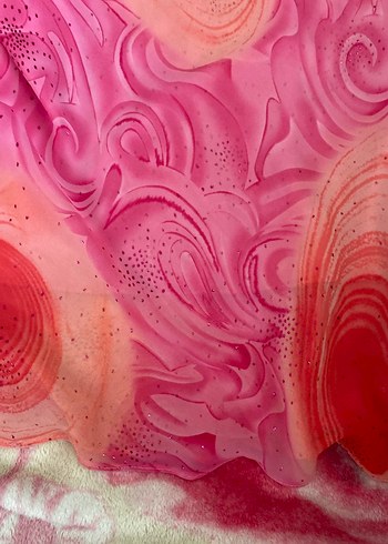 Pembe Bağlama Desenli Uzun Hamile Tunik - Görsel 2