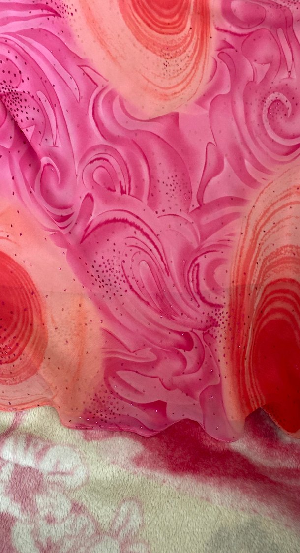 Pembe Bağlama Desenli Uzun Hamile Tunik - Görsel 2