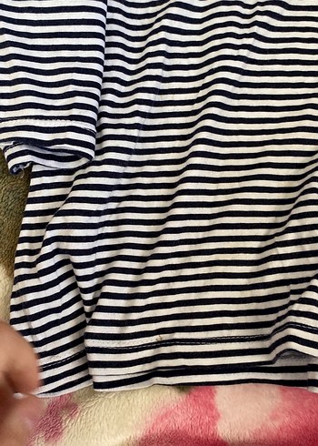 Kadın Lacivert Çizgili Uzun Kollu Bluz - Görsel 3