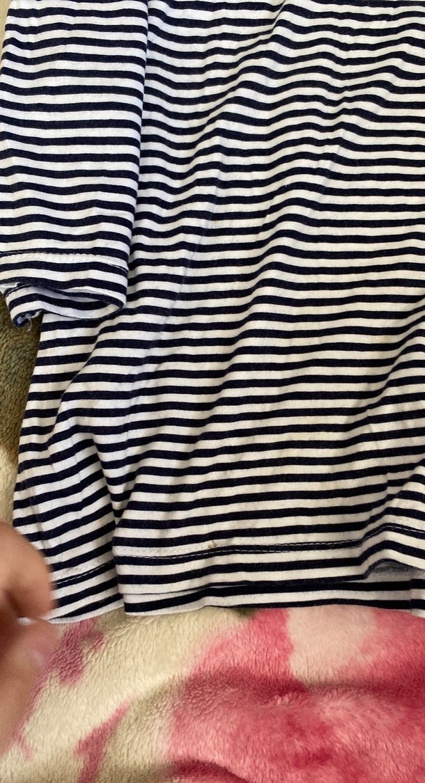 Kadın Lacivert Çizgili Uzun Kollu Bluz - Görsel 3