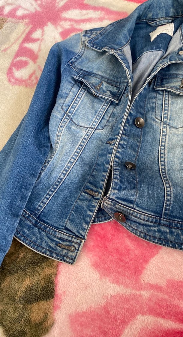 Düğmeli Mavi çocuk Denim Ceket - Görsel 3