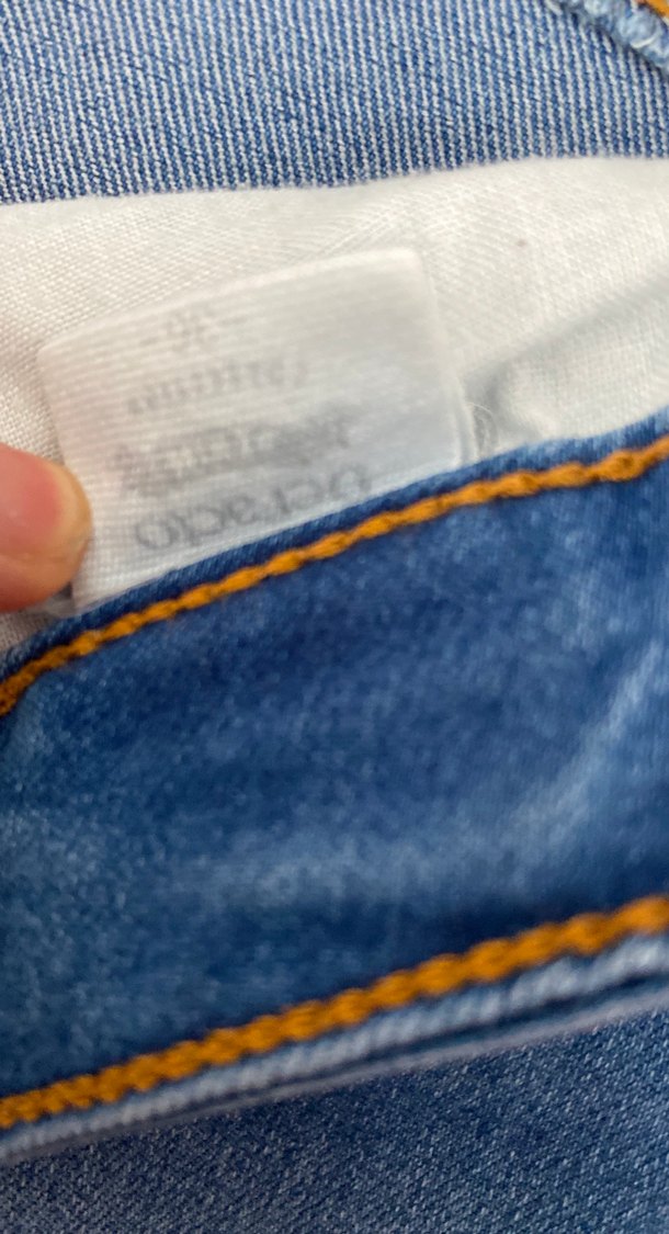 Düğmeli Mavi Kadın Denim Pantolon - Görsel 3