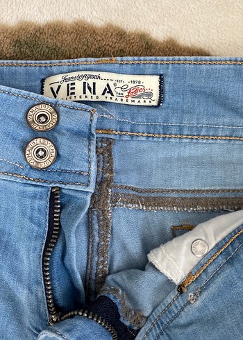 Kadın Mavi Peluş Detaylı Bol Kesim Denim Pantolon - Görsel 3
