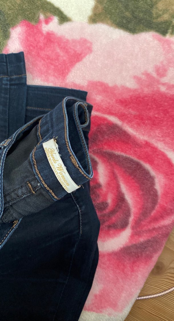 Kadın Lacivert Bohem Midi Boy Kot Pantolon - Görsel 2