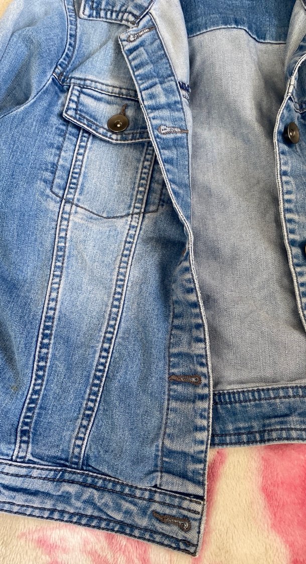 Düğmeli Mavi Denim Kadın Ceket - Görsel 3