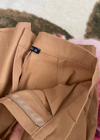 Bej Kadın Midi Kumaş Pantolon - Görsel 2