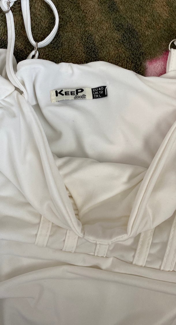 Beyaz Straplez Hamile ve Emzirme Gecelik - Görsel 3