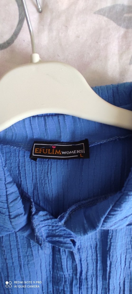 Mavi Bol Kesim Uzun Bohem Elbise - Görsel 3