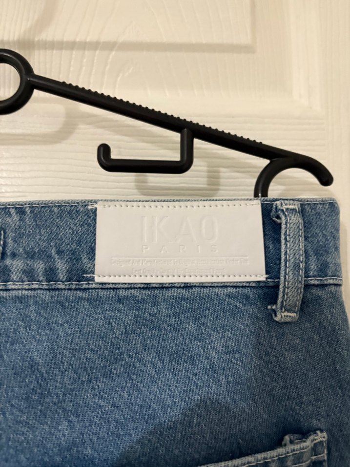 İkoa Paris Gri Mavi erkek Denim Bol Kesim Midi Pantolon — görsel 6/7