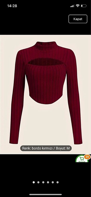 Sheinside shein bordo crop