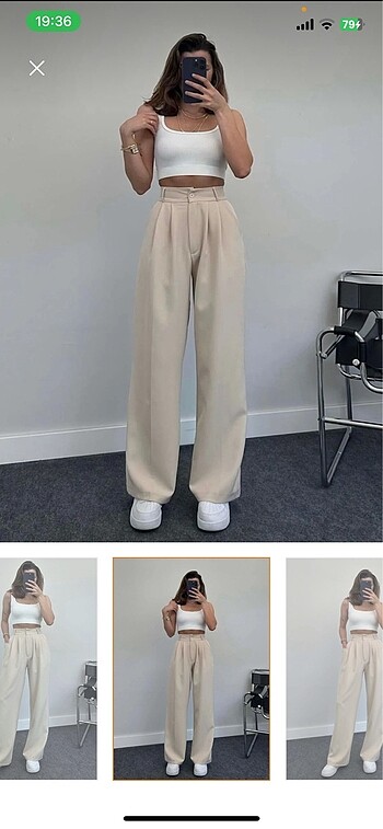 krem plazzo pantolon