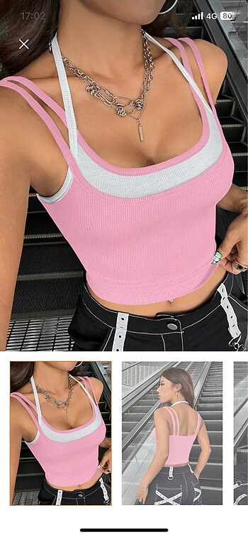 pembe beyaz takım crop