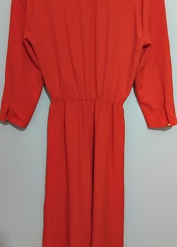 Kadın Turuncu Midi Elbise - Görsel 5