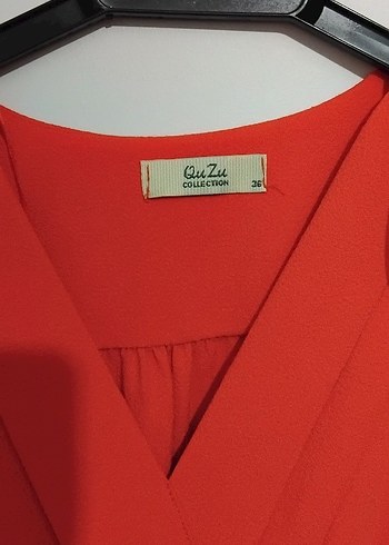 Kadın Turuncu Midi Elbise - Görsel 2