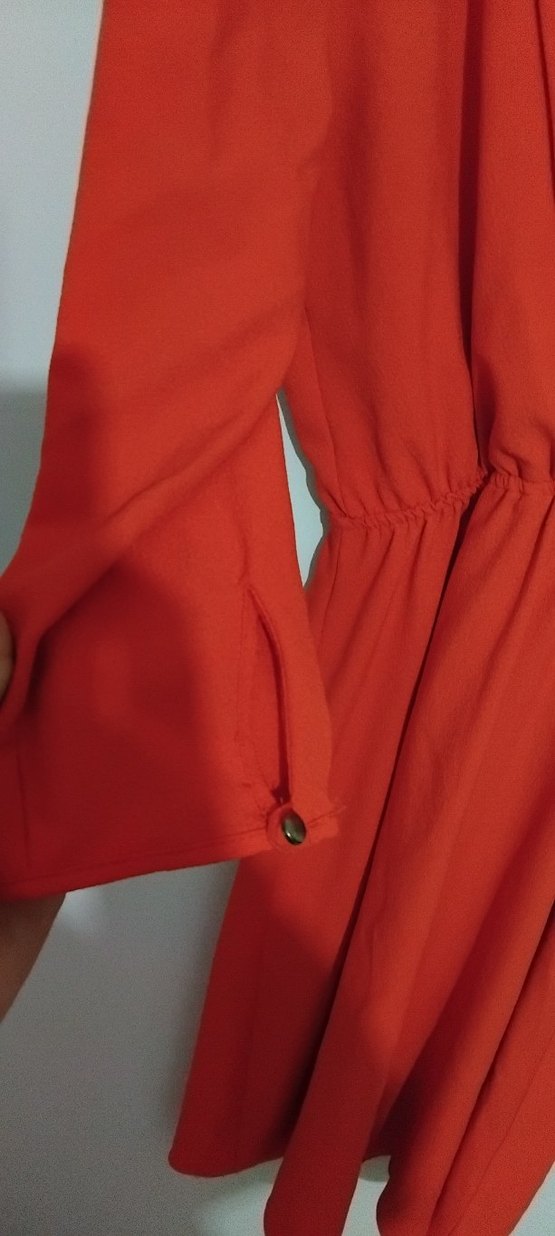 Kadın Turuncu Midi Elbise - Görsel 4