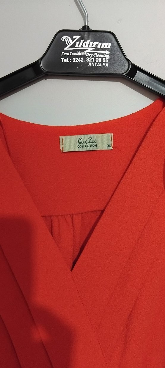 Kadın Turuncu Midi Elbise - Görsel 2