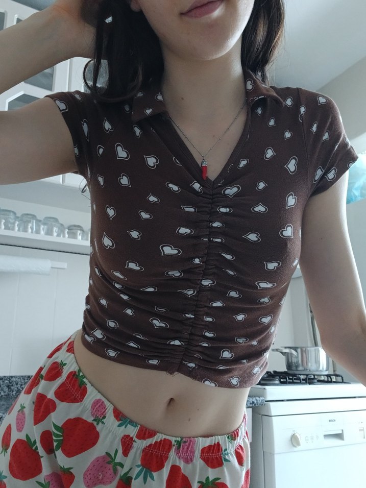 V Yaka Kahverengi önden büzgülü. - Görsel 2