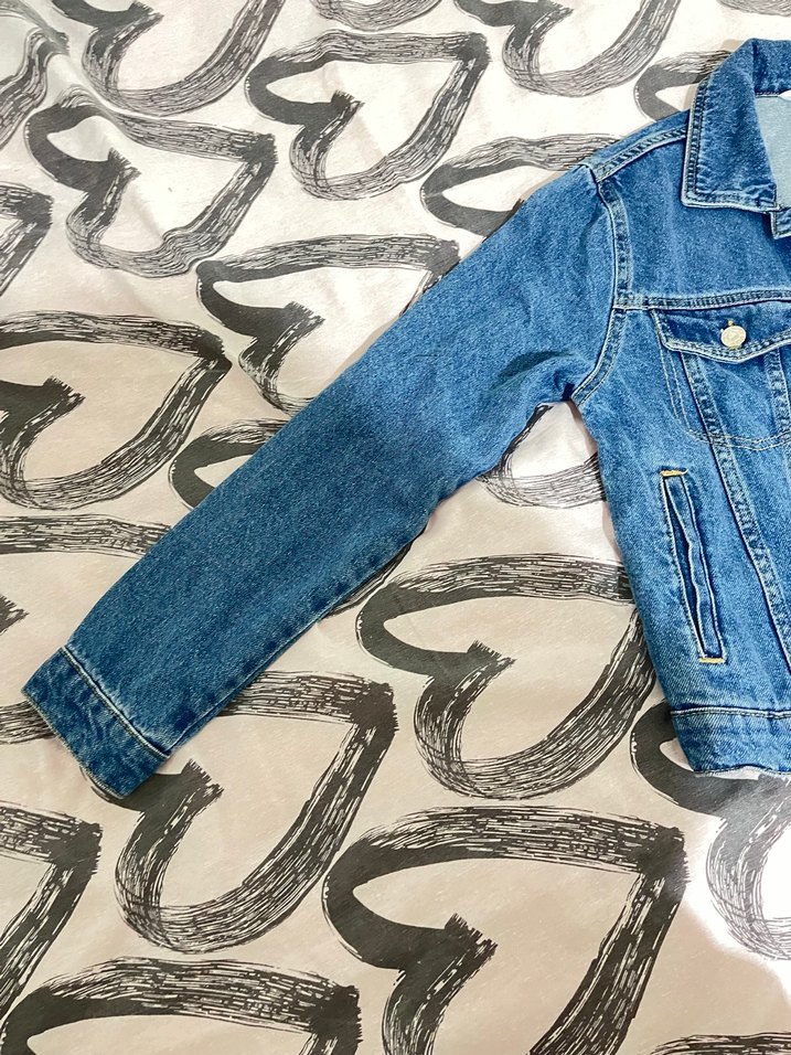 Düğmeli Mavi Kadın Denim kot Ceket - Görsel 3