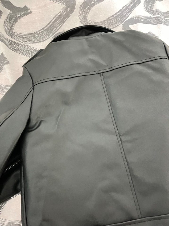 Siyah Deri Biker Ceket - Görsel 4