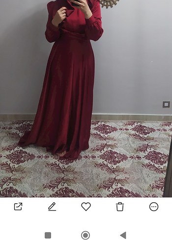 42 Beden bordo Renk Bordo Uzun Kollu Kadın Elbise