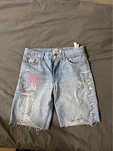 Pull Bear Mavi Unisex Şort