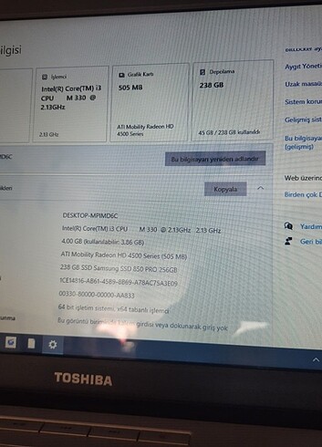 TOSHIBA SATELLİTE L500 1UU - Görsel 6