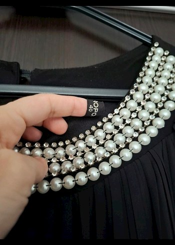 40 Beden Siyah Pilili Uzun Kollu Gotik Elbise