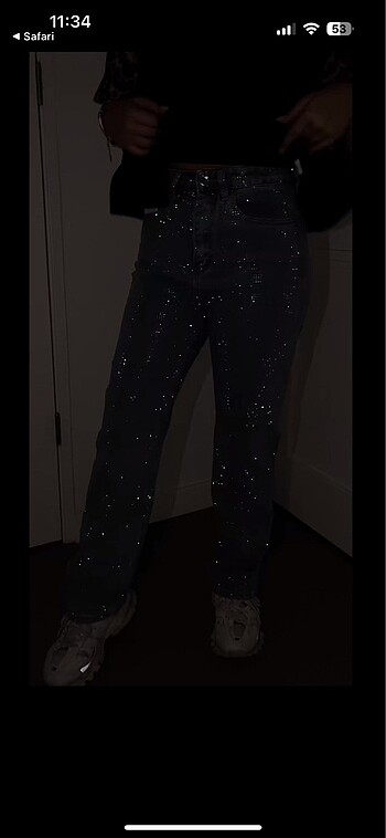 xl Beden Zara glitter jean