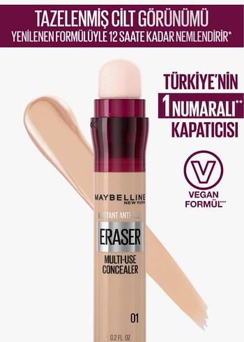 Maybelline Eraser Vegan Kapatıcı 01 Beige