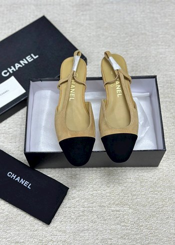 Chanel Chanel Bej Süet Kadın Topuklu Babet