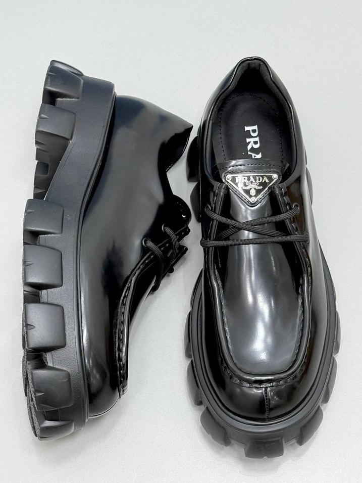 Prada Siyah Erkek Oxford Ayakkabı - Görsel 4